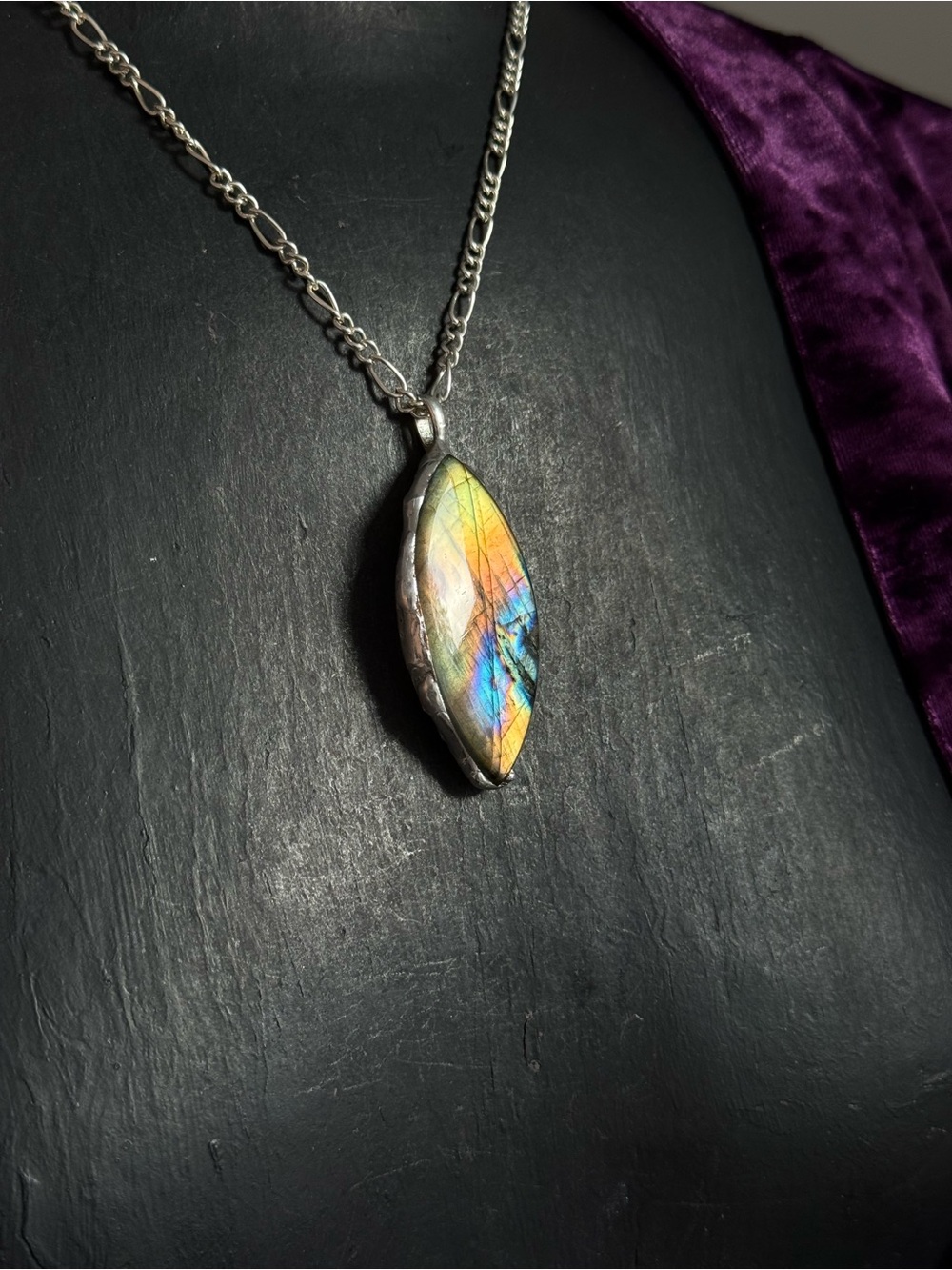 Labradorite Marquise Pendant Necklace Crystal jewelry witchy boho unique stye